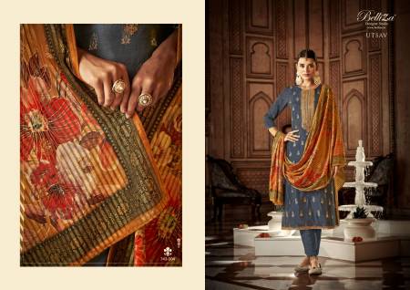 Utsav By Belliza Designer Jacquard Dress Material Catalog